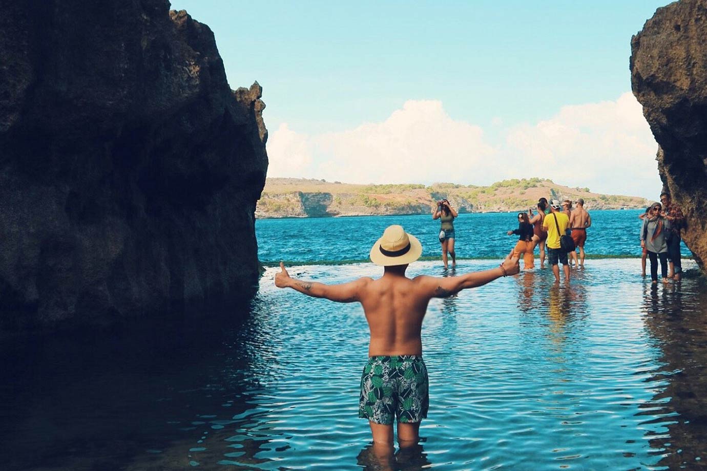 Swimming at Angel’s Billabong Beach