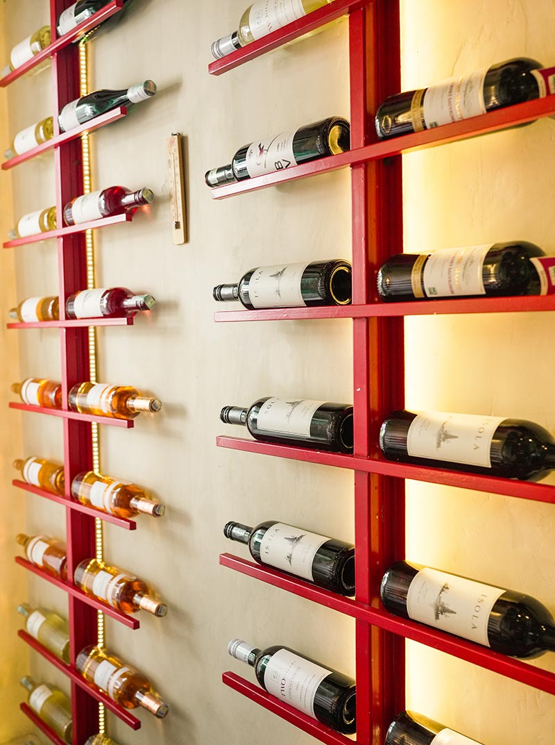 Wine bottles from Chow Chow restaurant