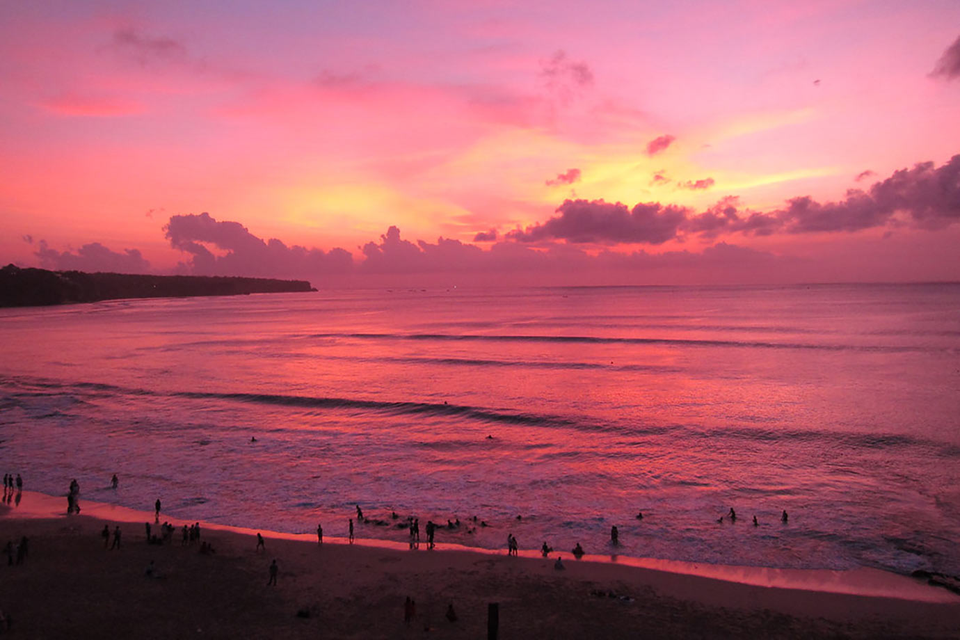 Bright sunset over Dreamland Beach