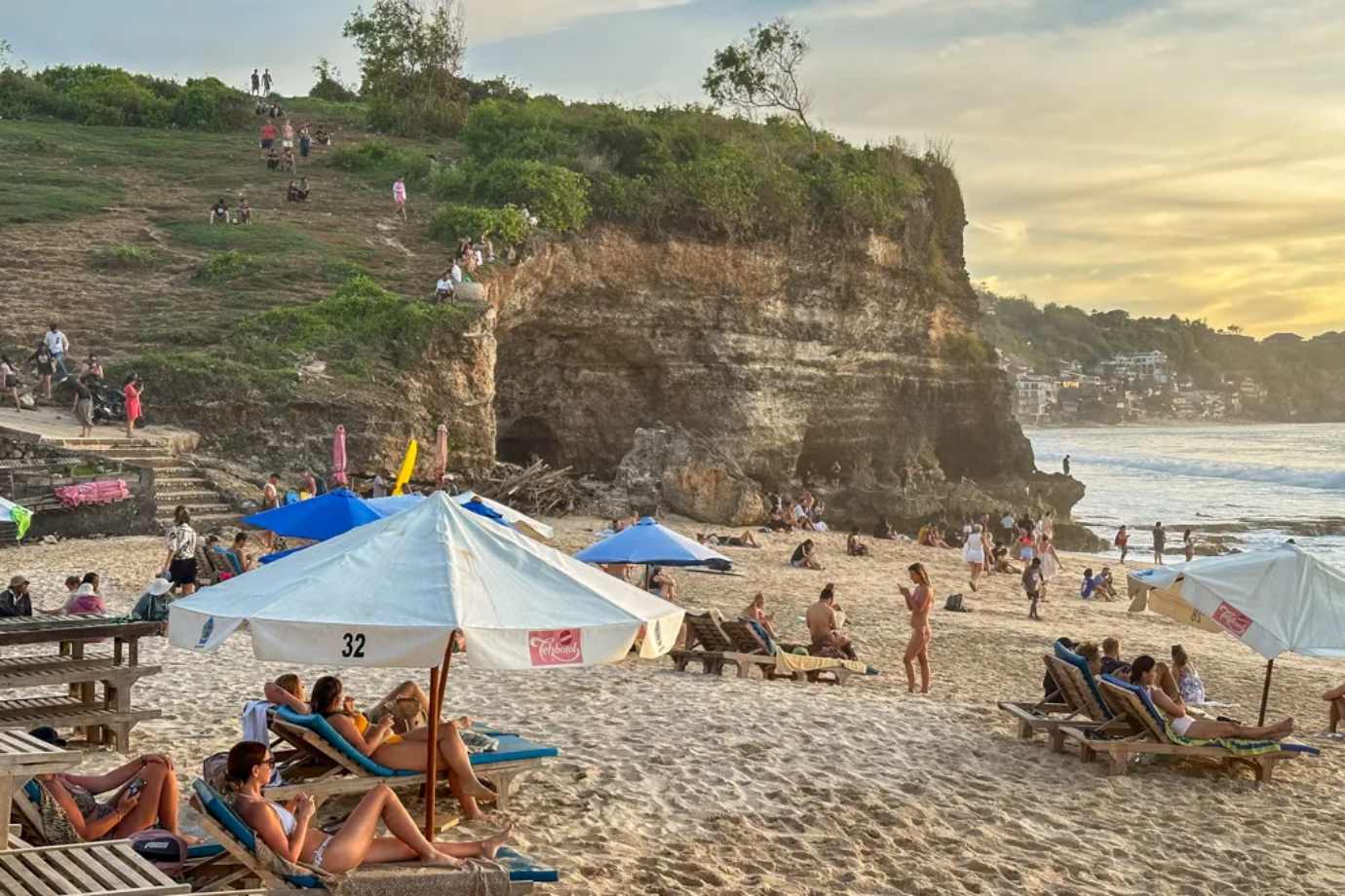 Sunbathing at Dreamland Beach, Uluwatu