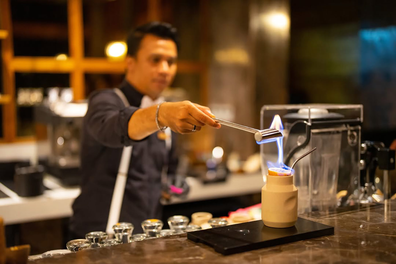 Making cocktails in Kokokan bar