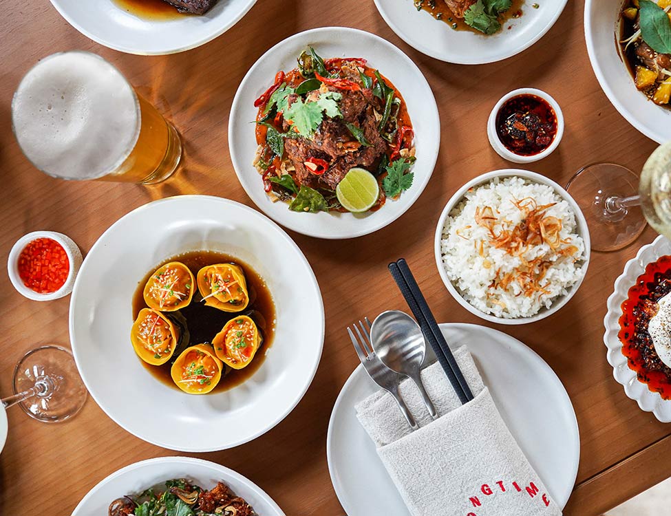 A lot of food from Longtime restaurant