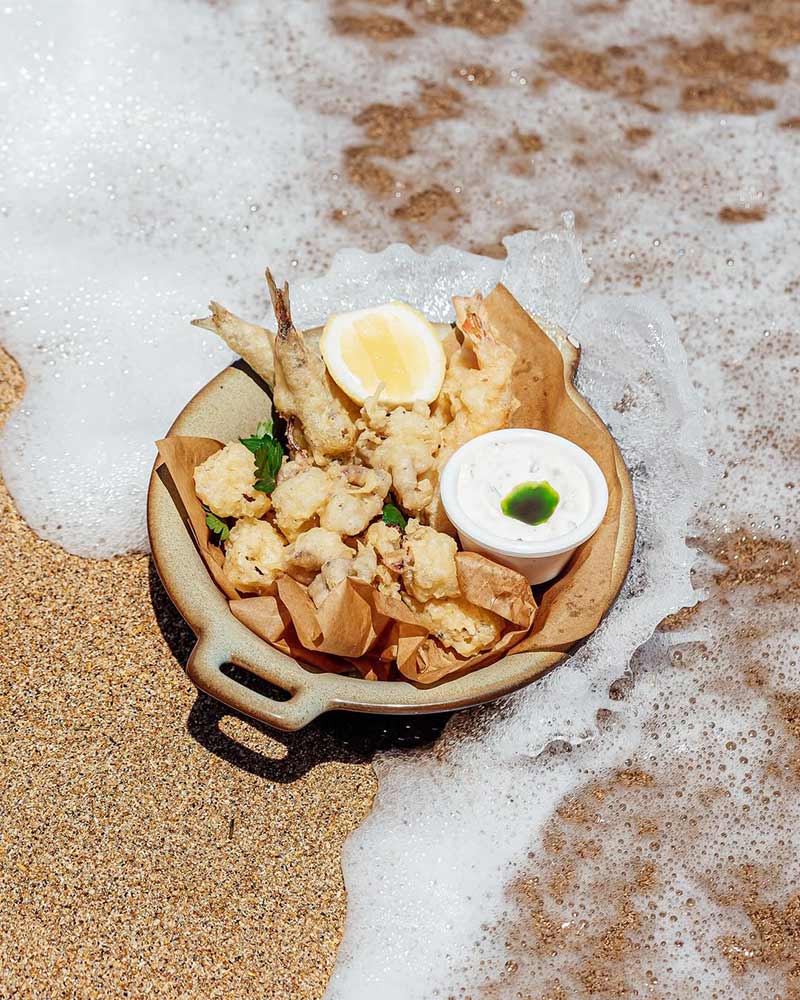 Seafood dishes from Moreno cafe