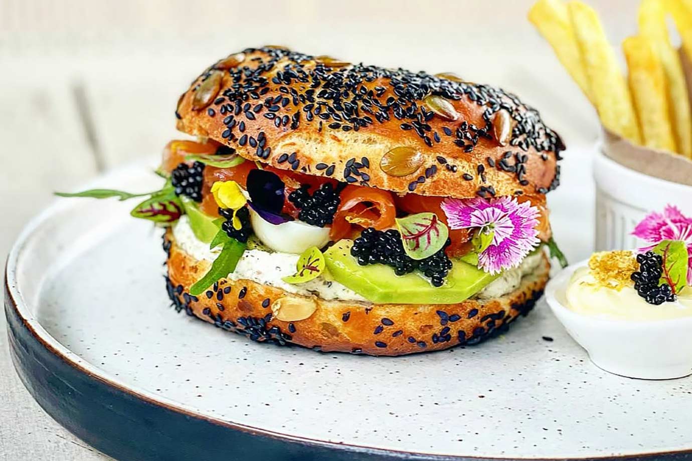 Healthy burger from The Village Cucina Italiana