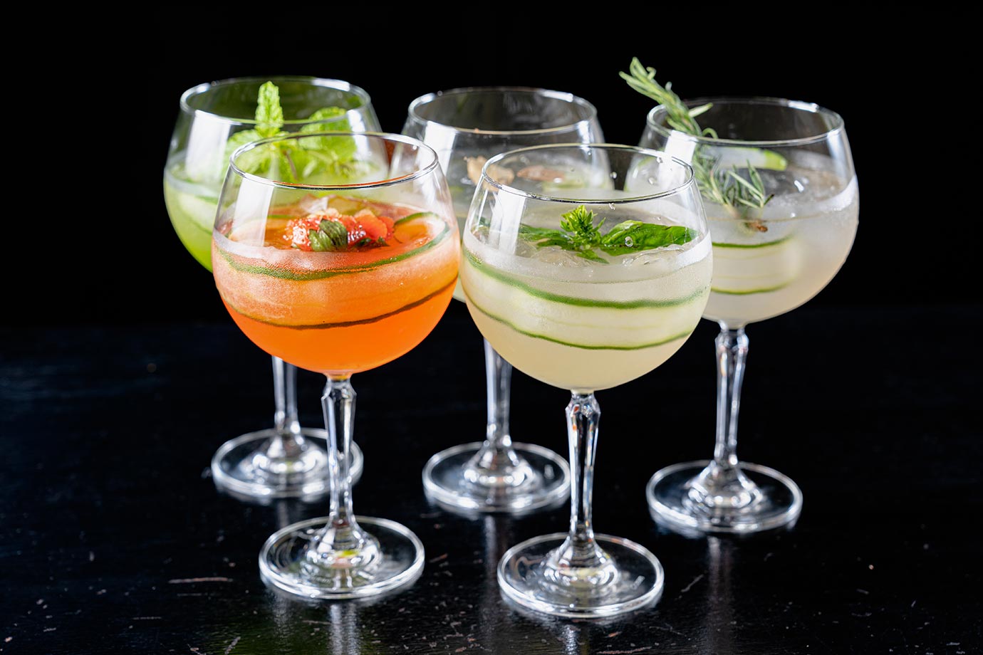 Different cocktails from The Village Cucina Italiana