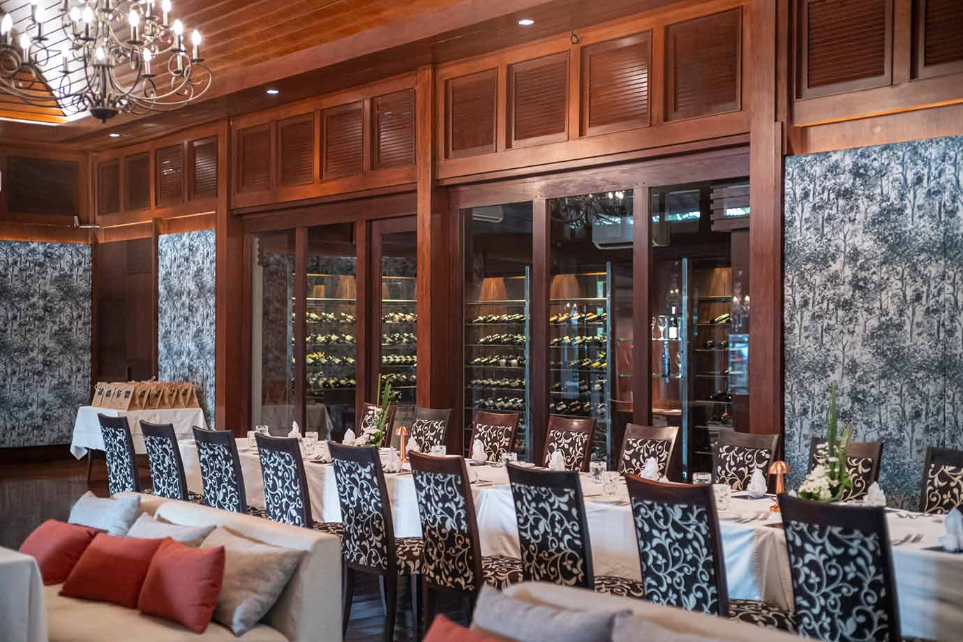 Set tables at The Village Cucina Italiana