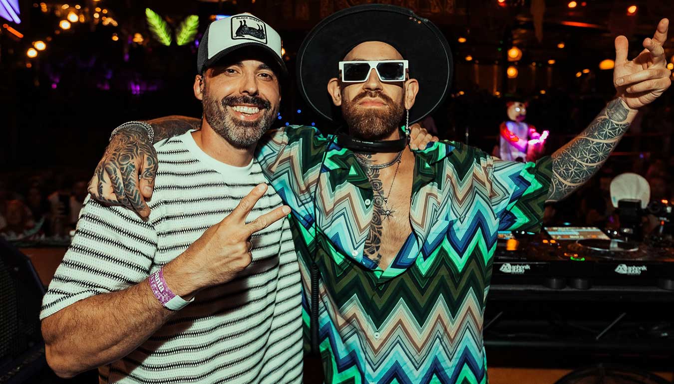 Aaron Sevilla with the fan at the party