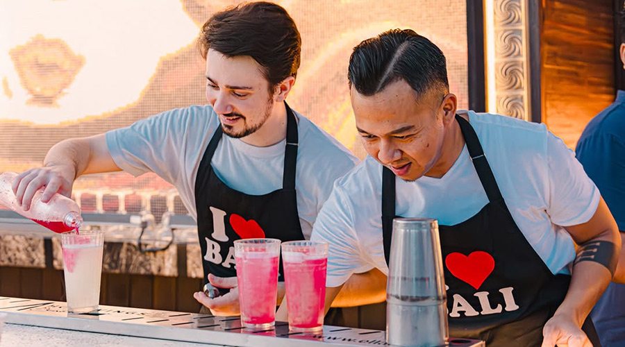 Barmen at Atlas Beach Club cocktails festival