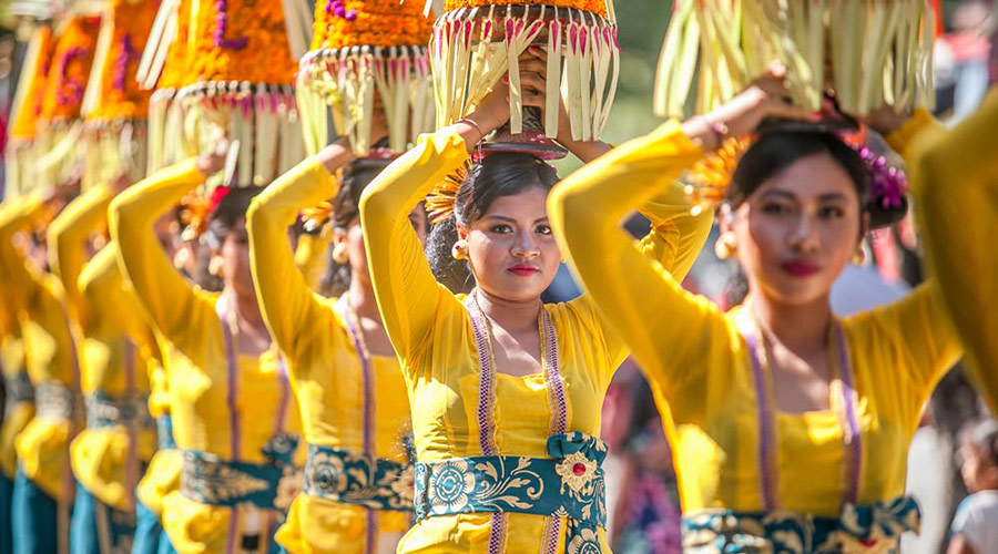 Women in yellow on Bali Arts Festival