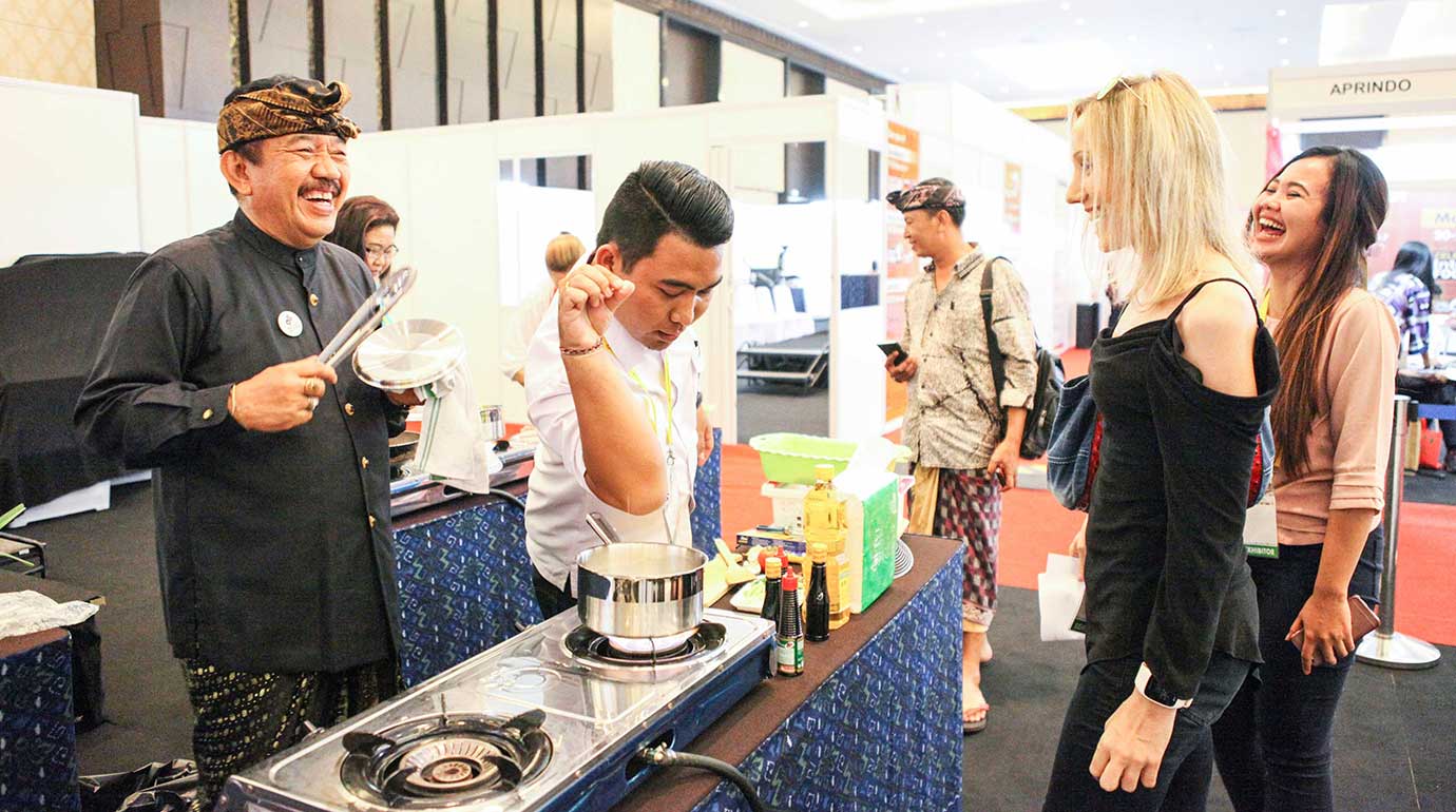 Cooking at Bali Interfood Expo