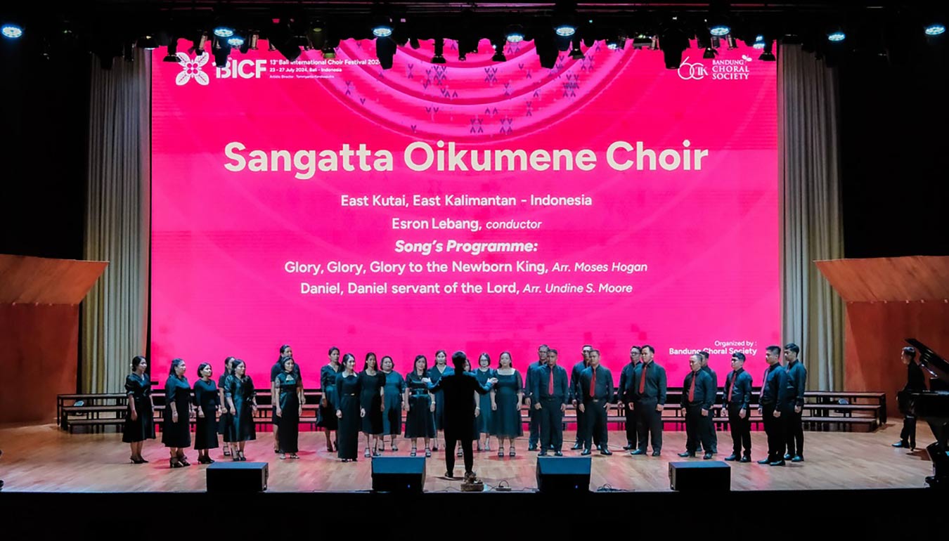 Choir with conductor at Bali International Choir Festival