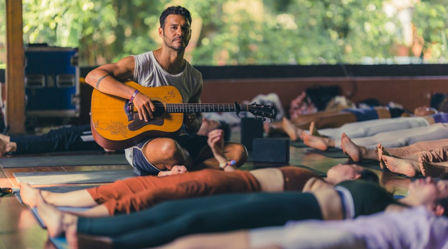 Meditation with guitar sound at Bali Spirit Festival