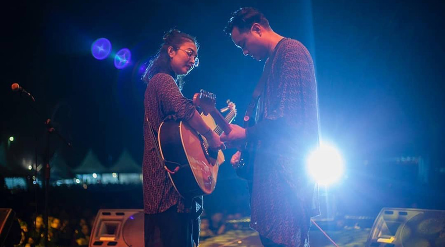 Live band on the stage of Denpasar Festival