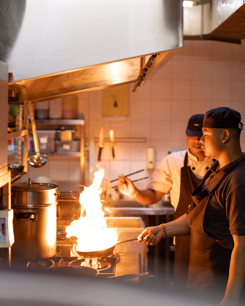 Grill cooking at Copper Kitchen