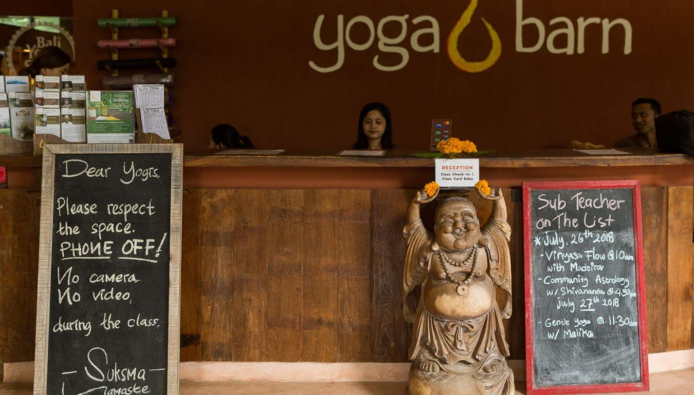 Reception at The Yoga Barn, Ubud