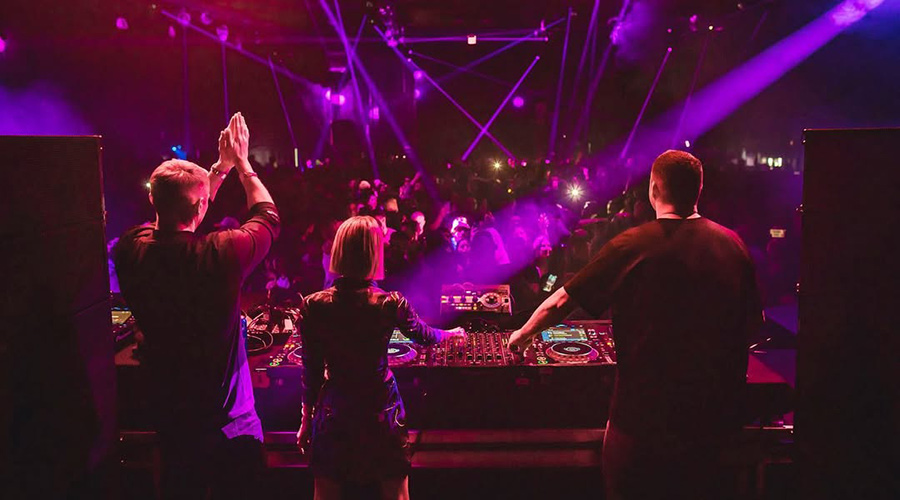 Layla Benitez on the stage with colleagues