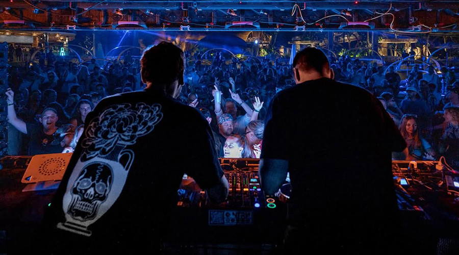 Back view of LOCUS on the stage