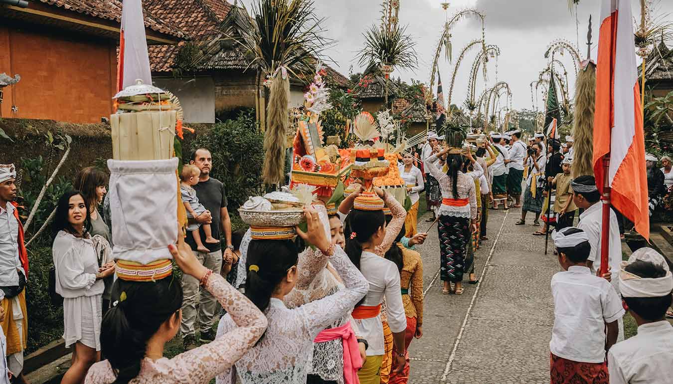 Tourists watching Penglipuran Village Festival
