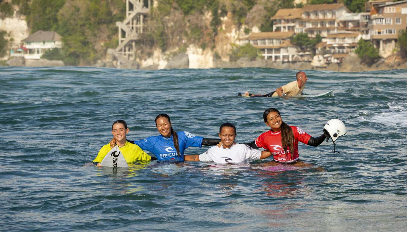 Female participants of Rip Curl Cup near Uluwatu beach