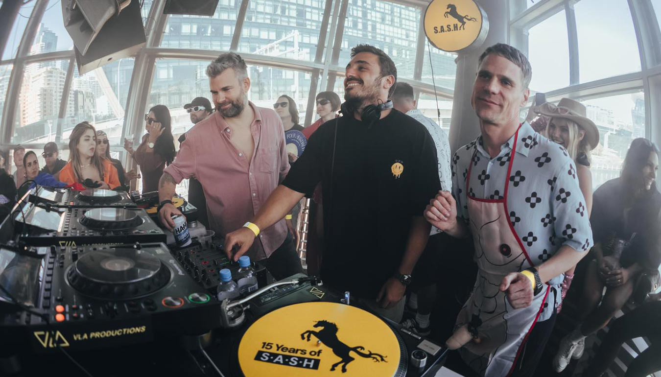 S.A.S.H playing DJ set on the party