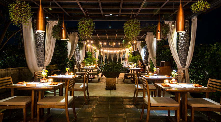 Interior of the rooftop in Copper Kitchen