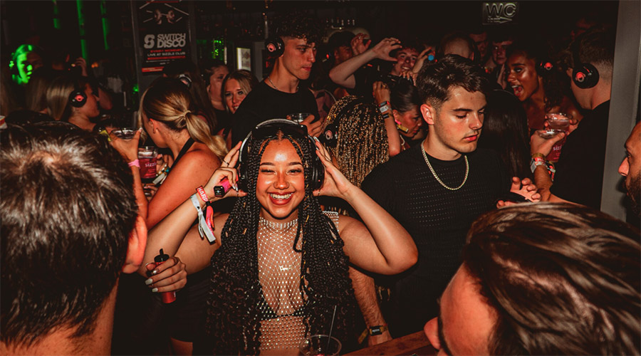 Silent Disco party in Night club