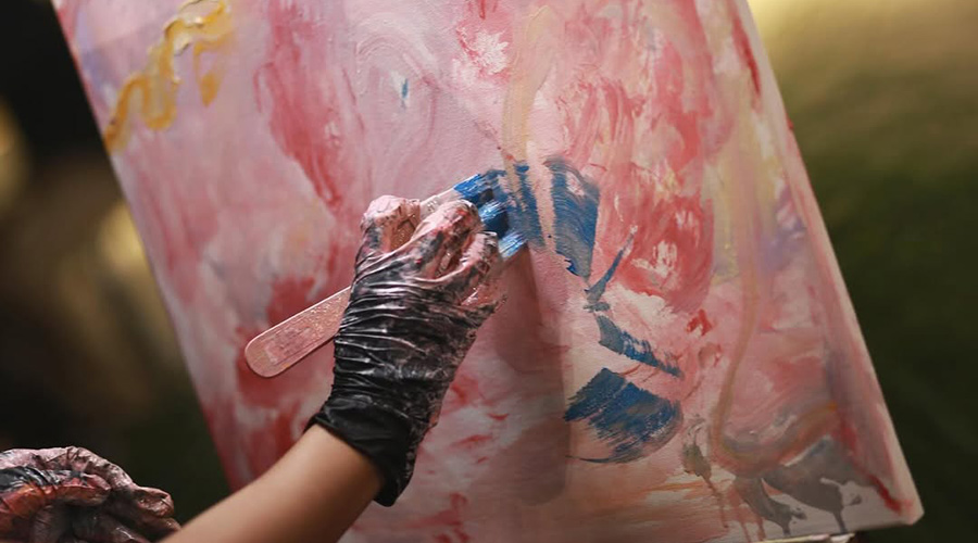 Paiting process - SORA: Art & Poetry Exhibition