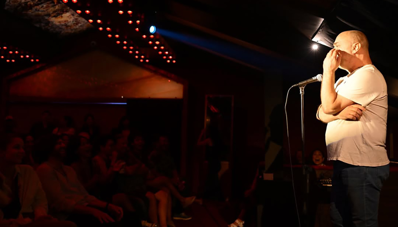 Stand-up comedy during the Thursday Open Mic