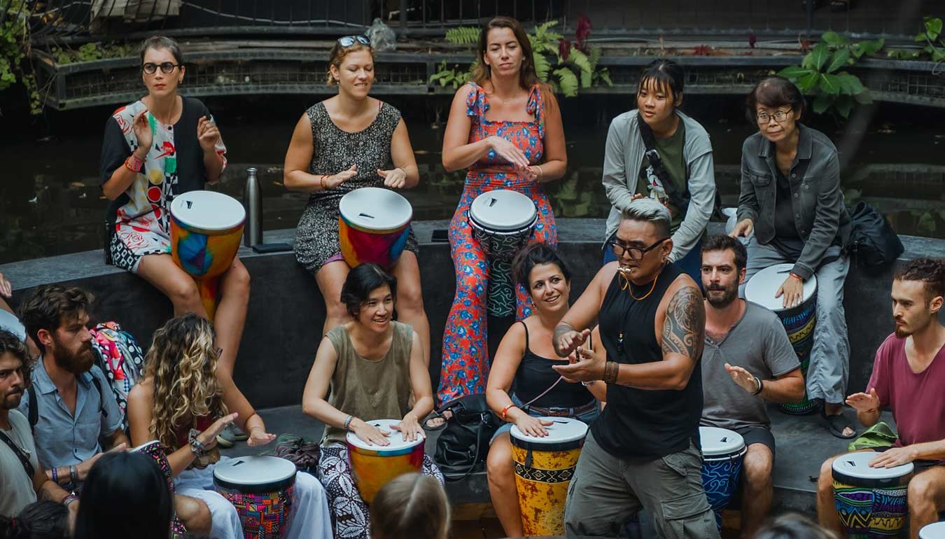 Drum master class at Ubud Folk Festival