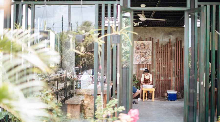Entrance to studio during Ubud Open Studios