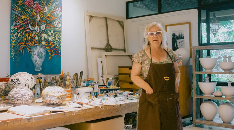 Ceramic and painting workshop at Ubud Open Studios