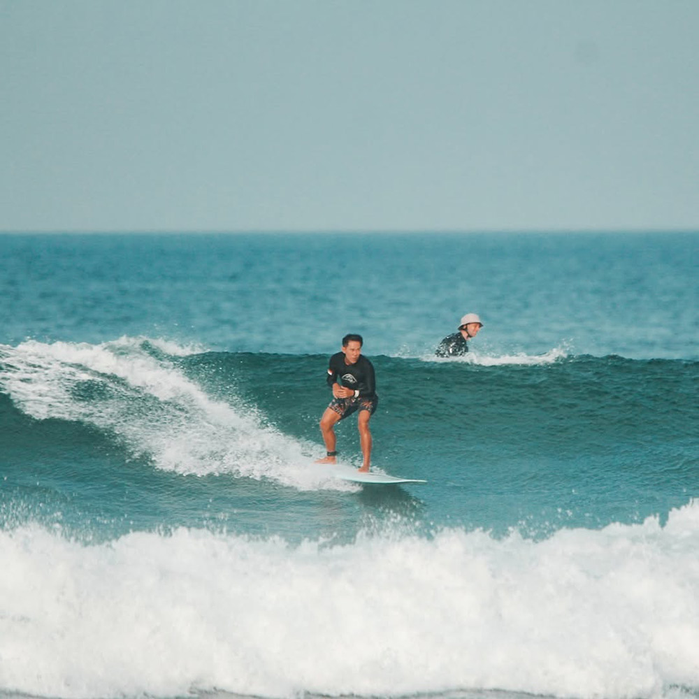 Surfers on one of the beach in Canggu