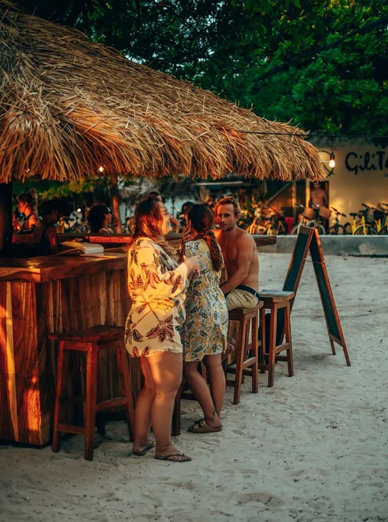Bar counter of Gili Teak Beach Club