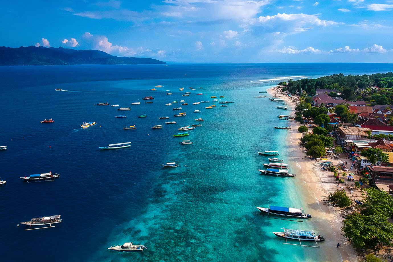 Boats on the harbor of Gili Trawangan