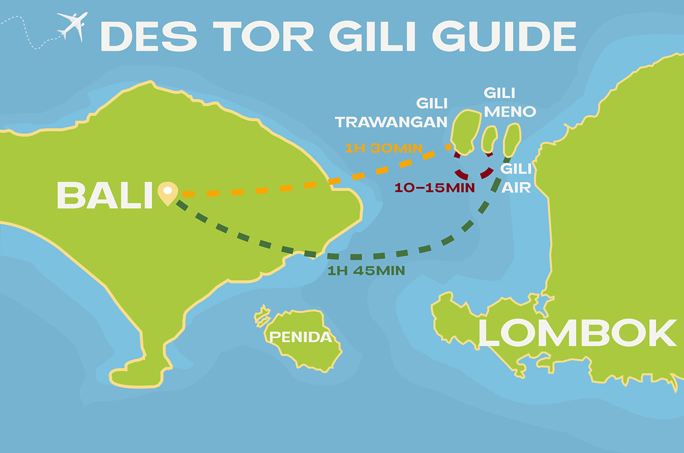 Map of the Gili Islands from Bali