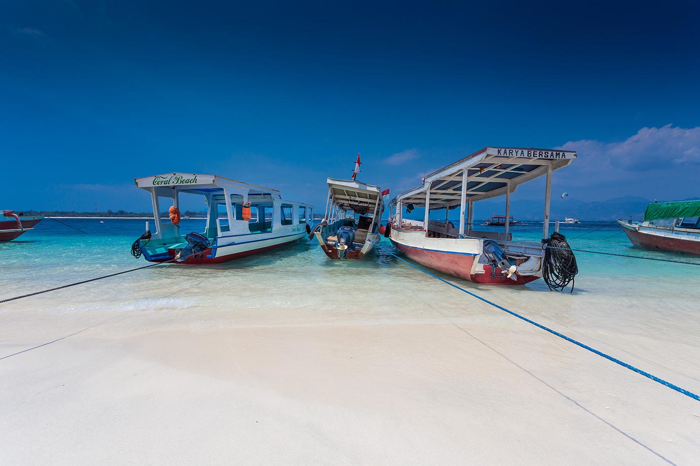 Water taxi on the beach of Gili Island