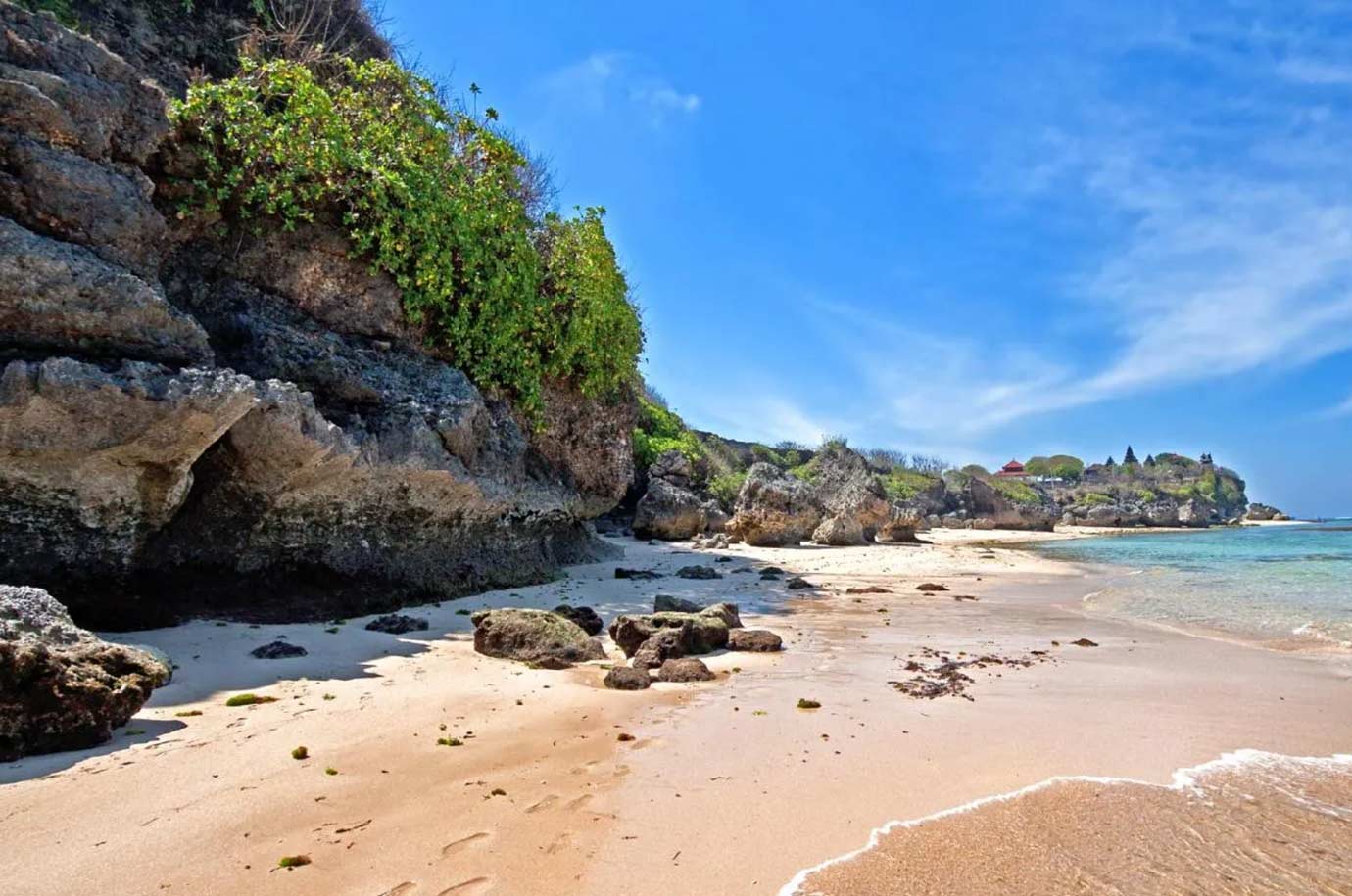Landscape of Geger Beach in Nusa Dua