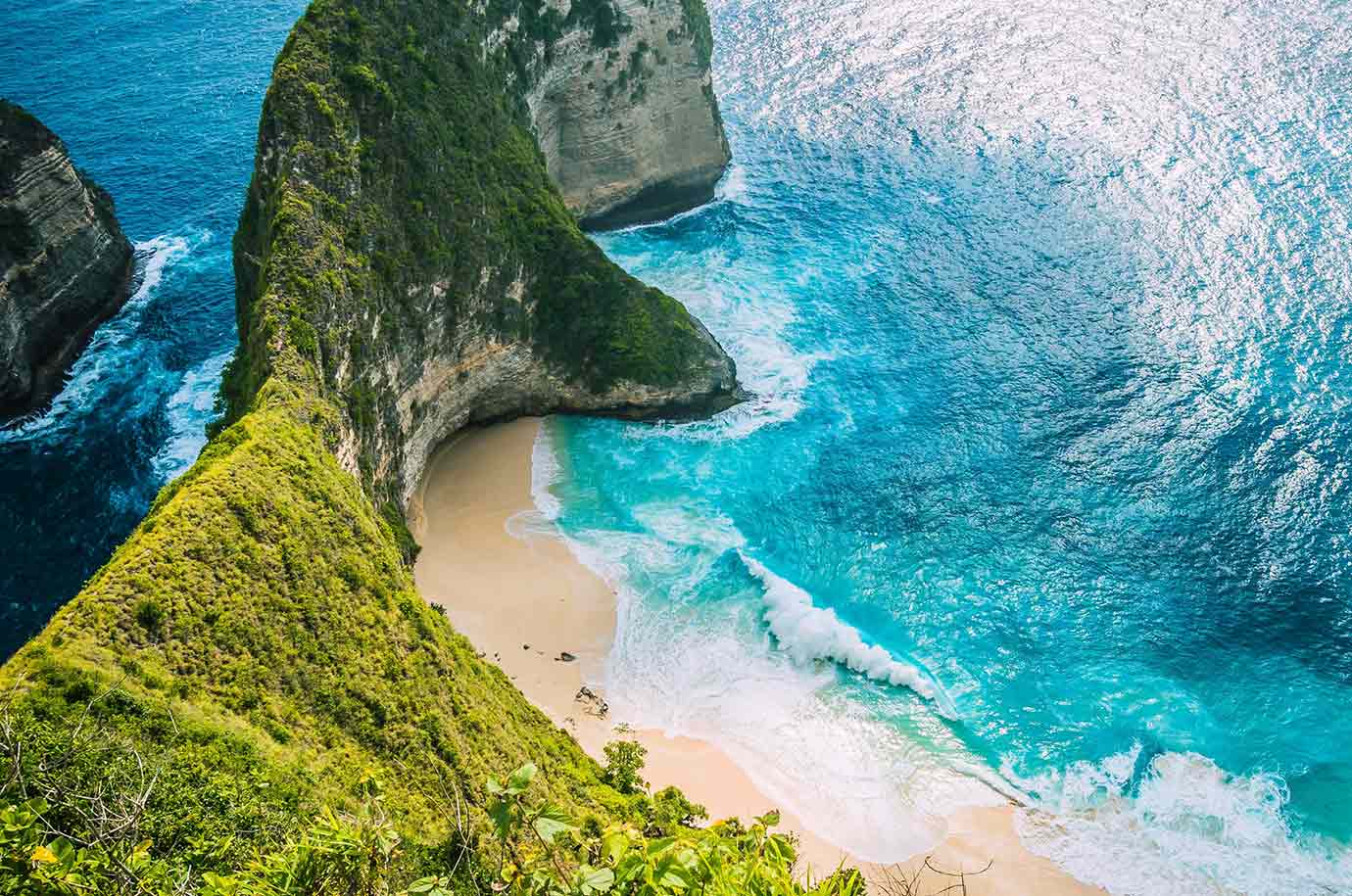 Aerial view of Nusa Penida beach