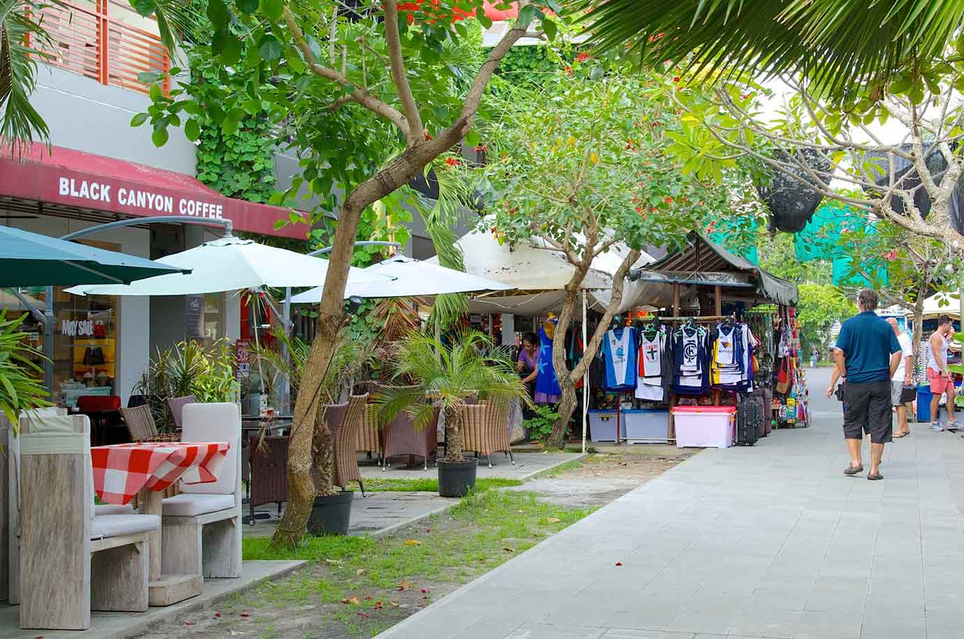 Walking along Seminyak Square