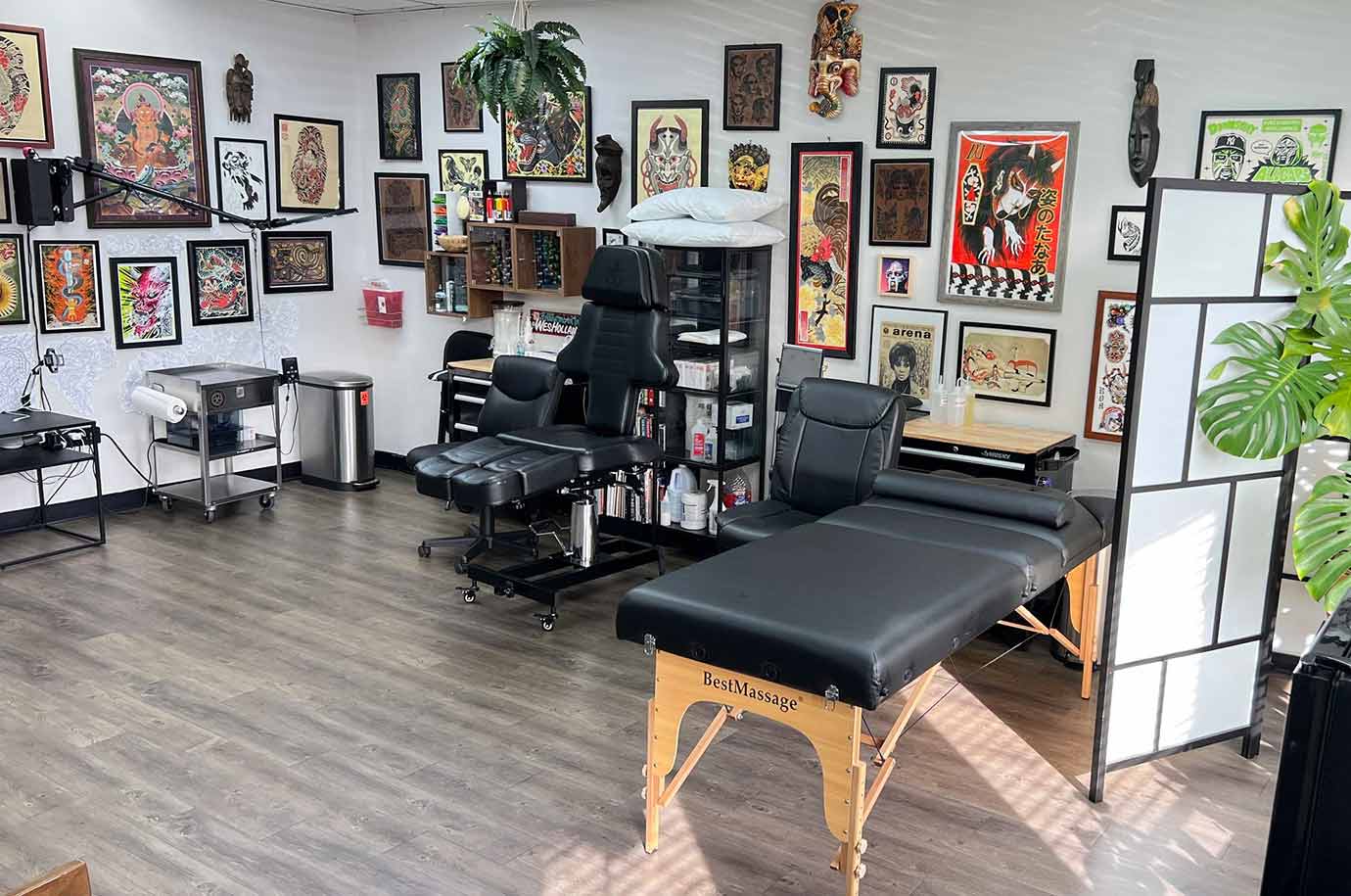 Interior in stylish Tattoo Studio