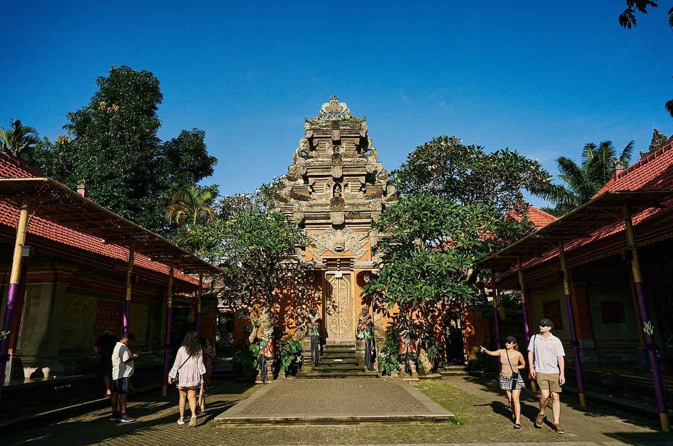 Tourists in Ubud Palace Bali