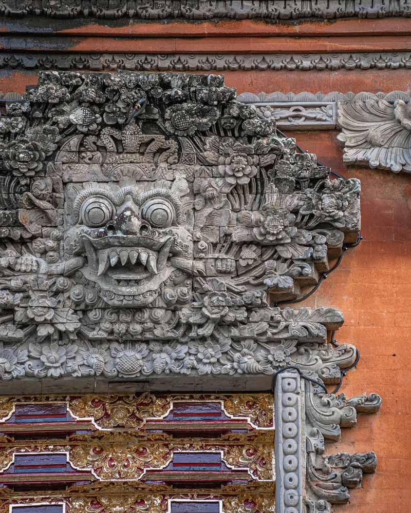 Stone carvings on Ubud Water Palace