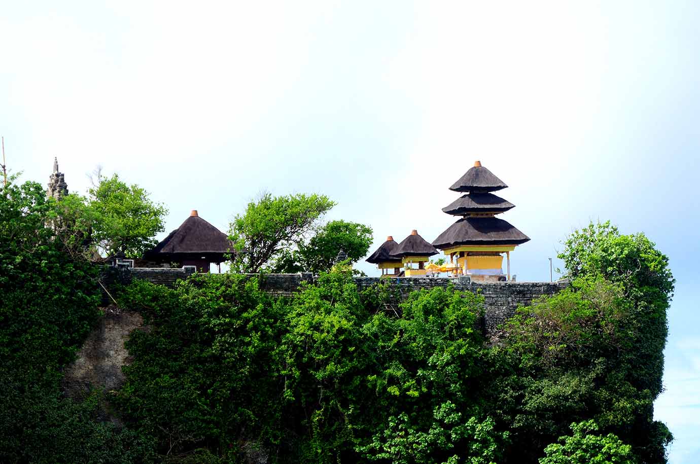 Uluwatu Temple surrounded with greens