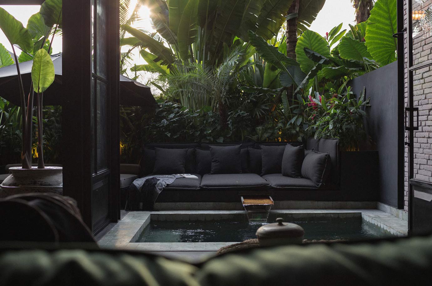 The Bohemian hotel room view to the pool