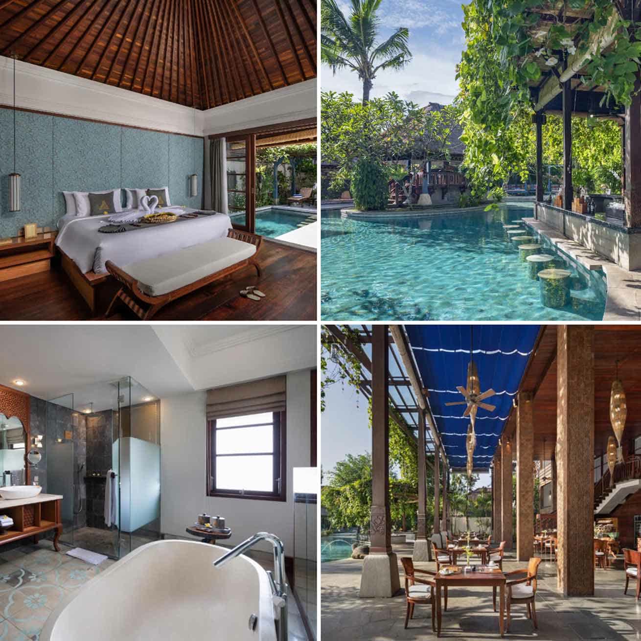 Deluxe rooms and swimming pool of The Alantara Sanur