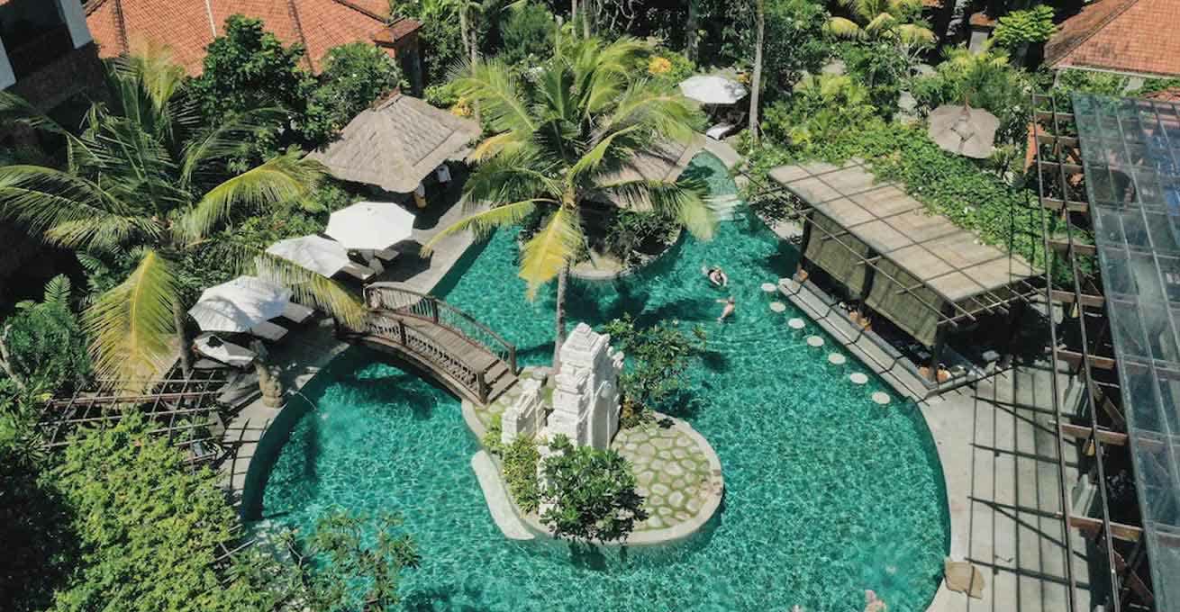 The Alantara Sanur lounge-zone - view from the air