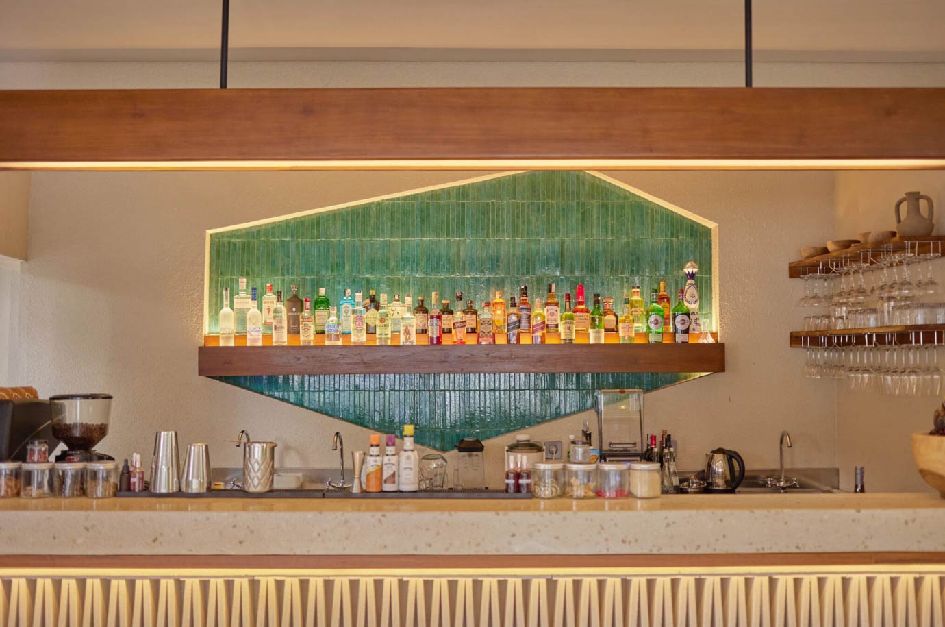 Interior overview in the Pasir restaurant