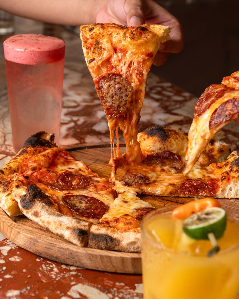 Pizza and drinks from Sala Ubud