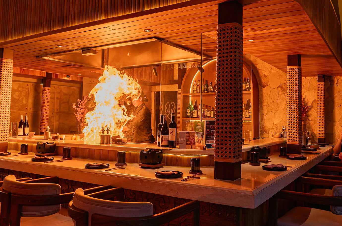 Shichirin restaurant - cooking on the fire