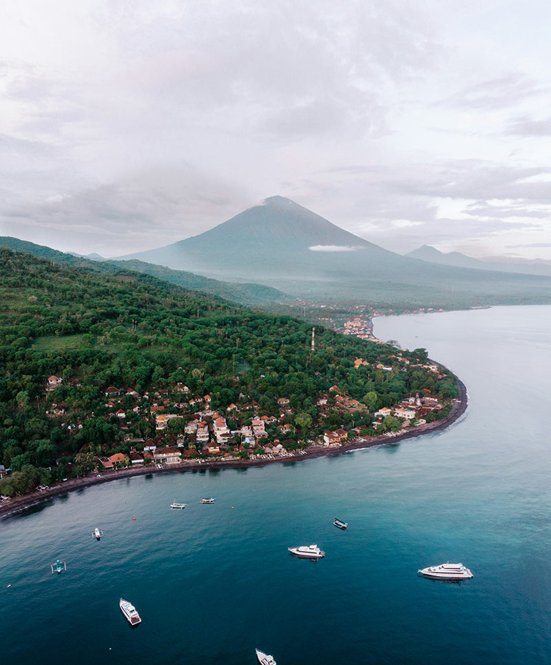 Amed Beach - view from the sky